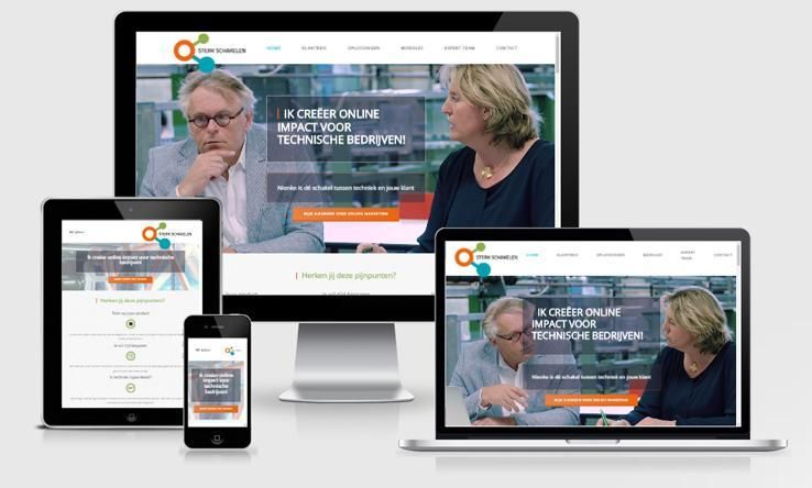 Website sterkschakelen.nl weergegeven op verschillende devices.